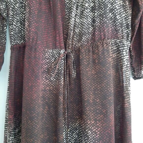 CLUB MONACO 100% Silk Semi-Sheer Midi Dress Abstract Snake Pattern Sz 4 - Picture 8 of 14
